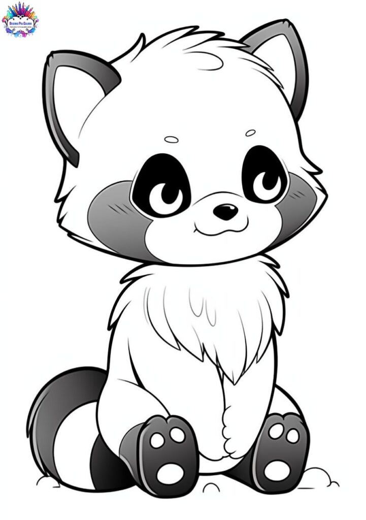 Desenho de Animais Para Colorir de Panda Vermelho