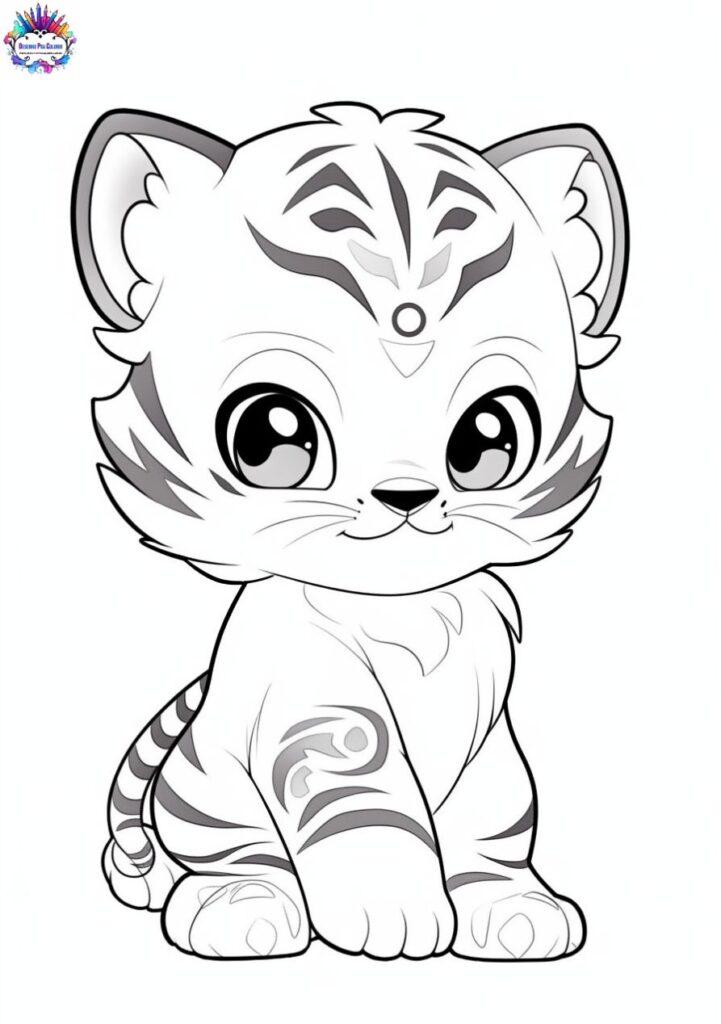 Desenho de Animais Para Colorir de Tigre