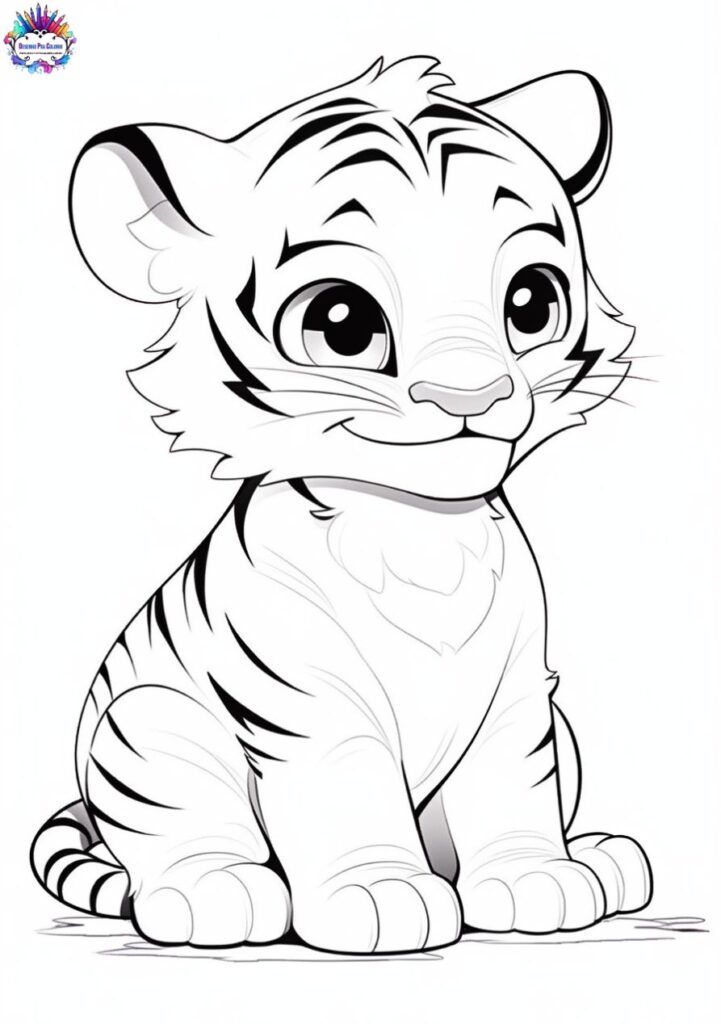 Desenho de Animais Para Colorir de Tigre