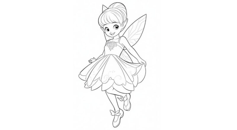 Desenho para colorir de uma garota chibi vestindo roupa de natal