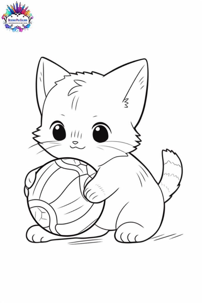 Desenho de Gato para Colorir - Gatinhos Filhotes e Adultos