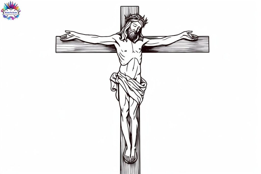 desenho de jesus na cruz