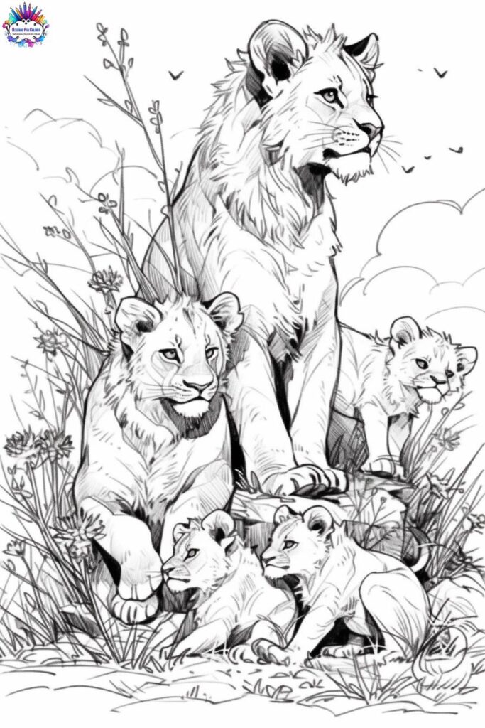 desenho de leão para colorir