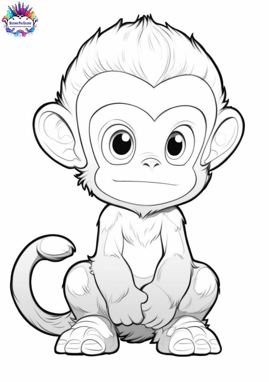 Macaco Simples para colorir