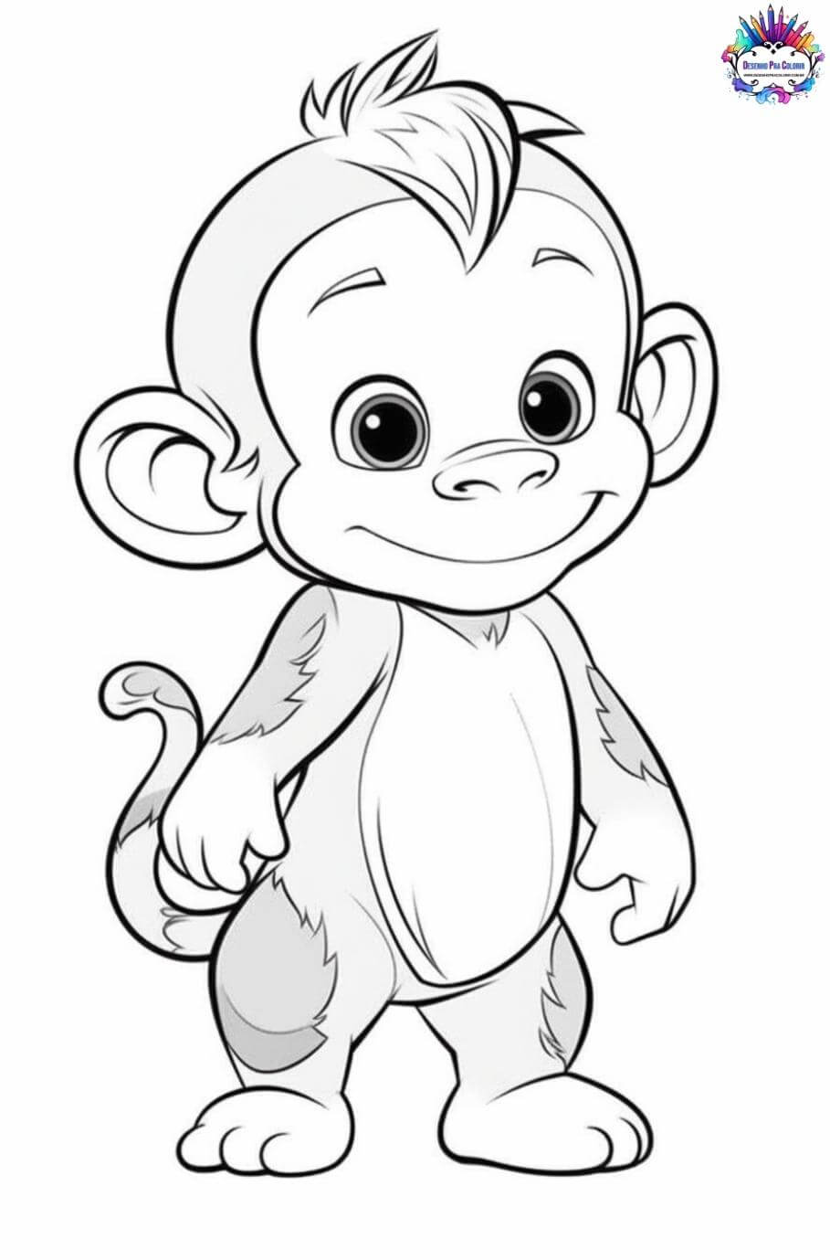 Desenho de Macaco de desenho animado para colorir