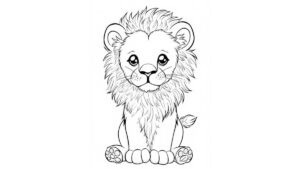 Desenho para colorir de animais leão