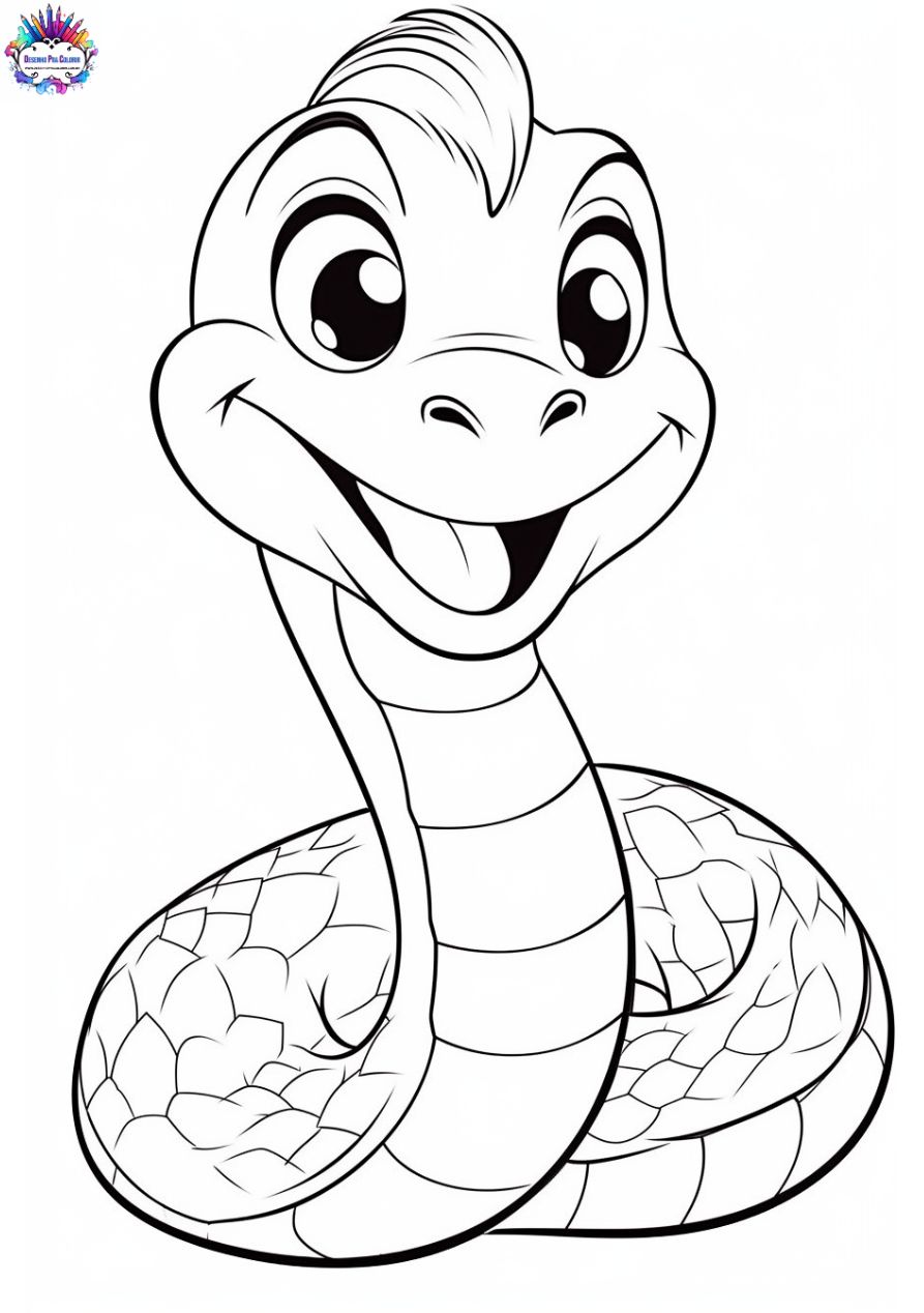 Desenho de Animais Para Colorir de Cobra 