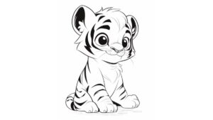Desenho de Animais Para Colorir Tigre.