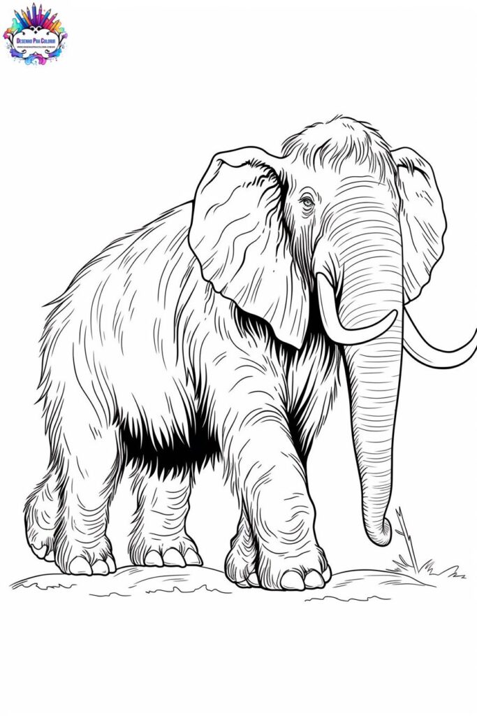 desenho para colorir da Era do Gelo mamute