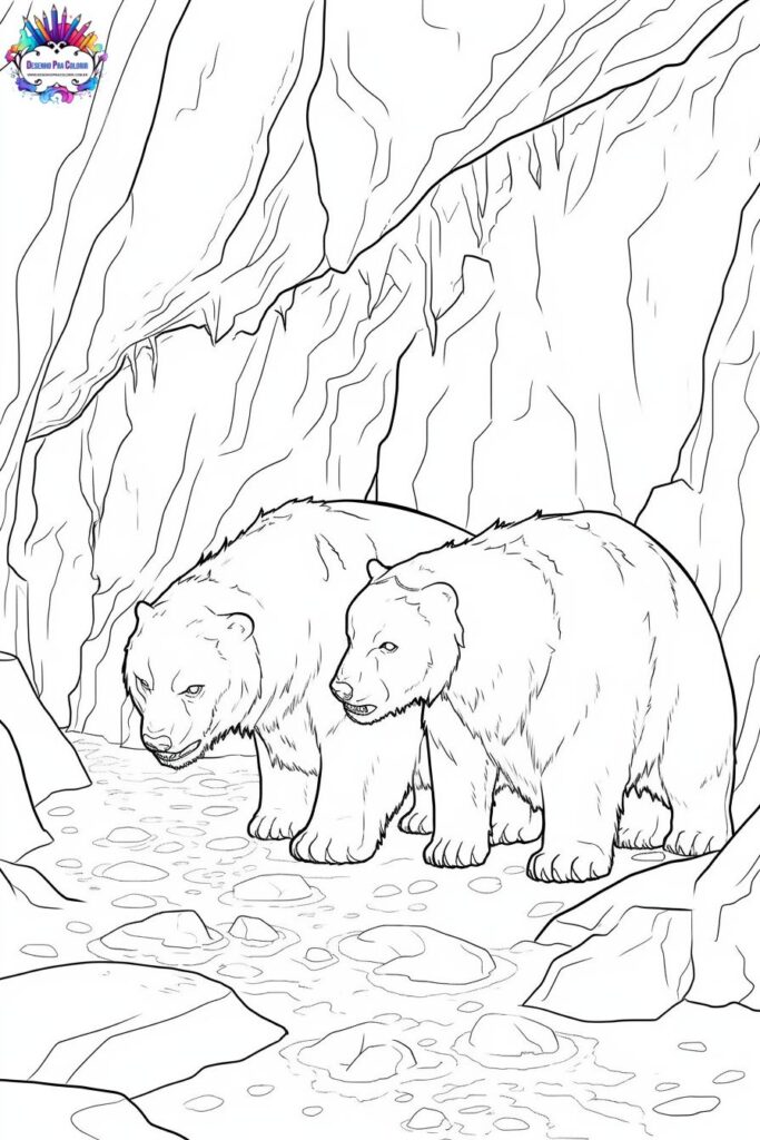 desenho para colorir da Era do Gelo Ursos das cavernas