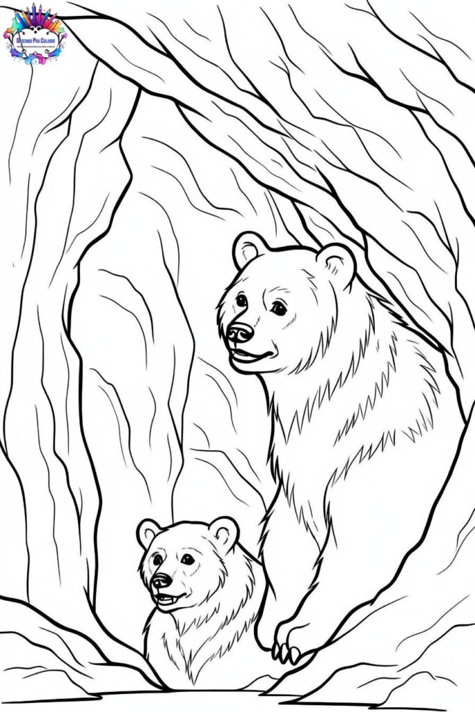 desenho para colorir da Era do Gelo Ursos das cavernas