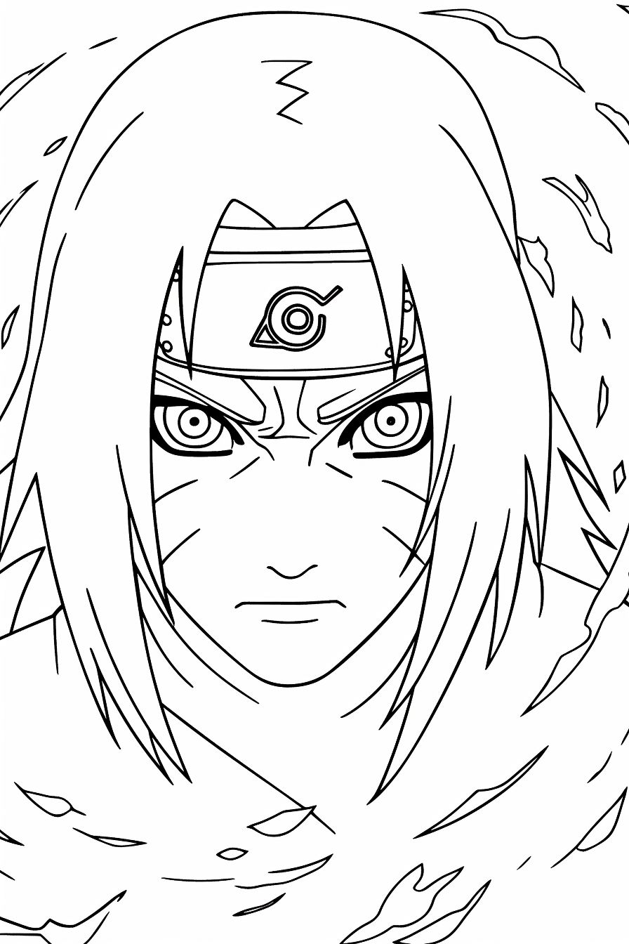 Desenhos para colorir do Naruto – Sasuke