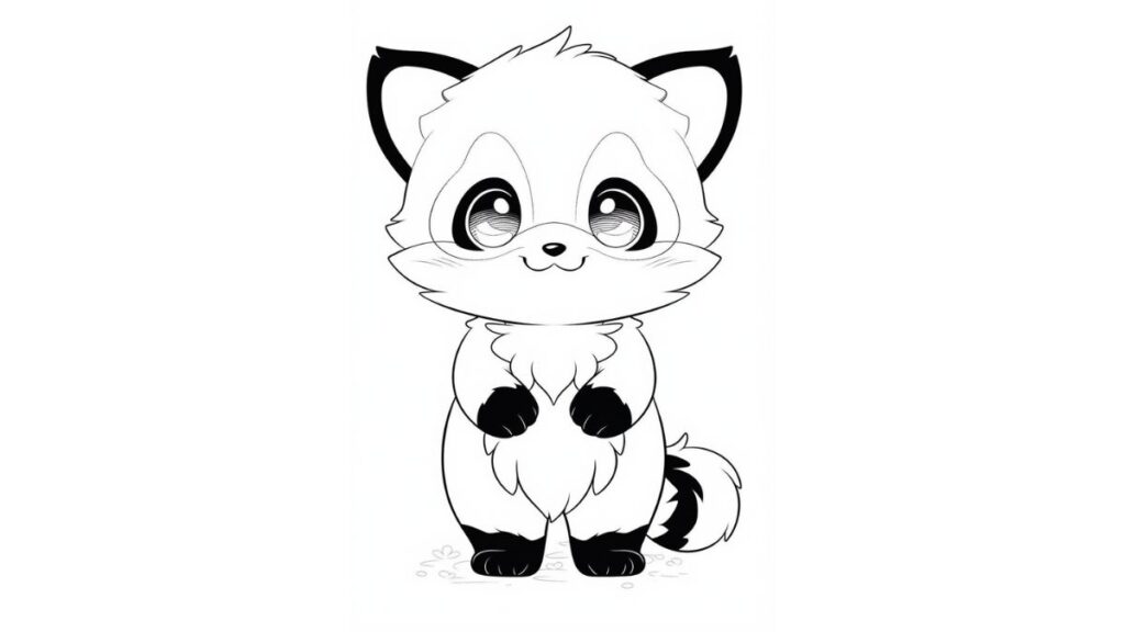 Desenho Para Colorir Panda Vermelho