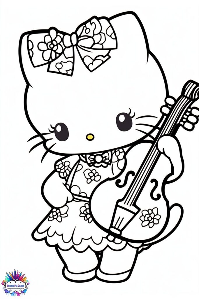 desenho hello kitty para colorir