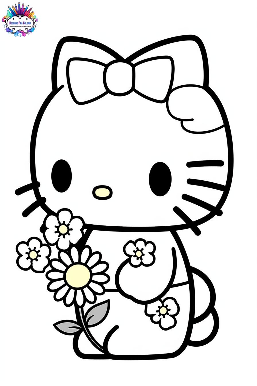 70 Desenhos Para Colorir Pintar Menina Menino Hello Kitty