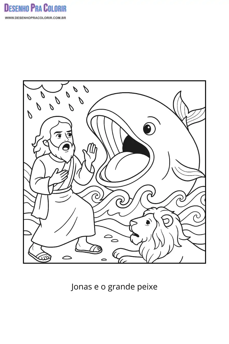 Desenhos De Jonas Para Colorir HISTÓRIAS DA BÍBLIA PARA COLORIR