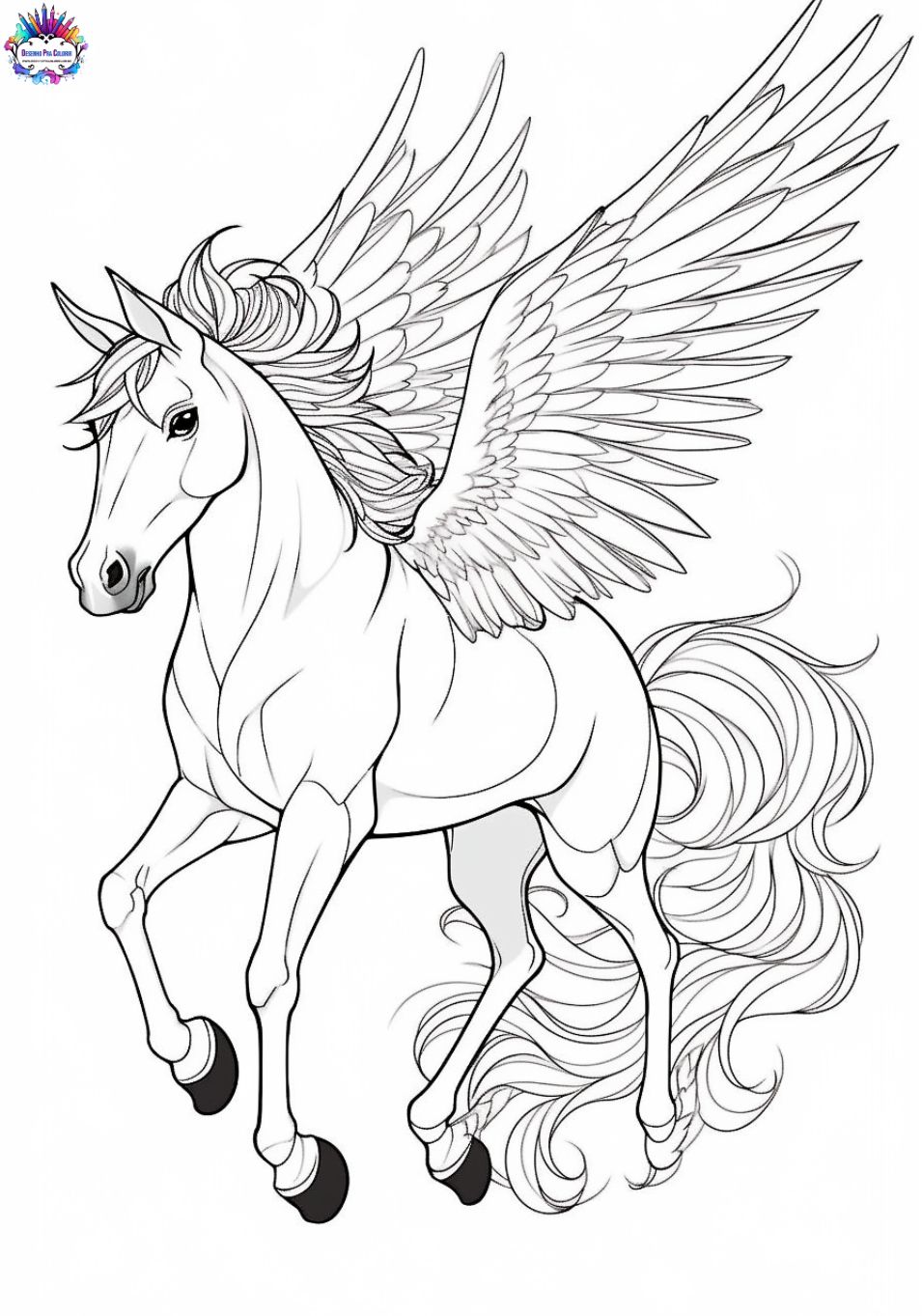 Desenhos para colorir de desenho de um cavalo selvagem para colorir online  