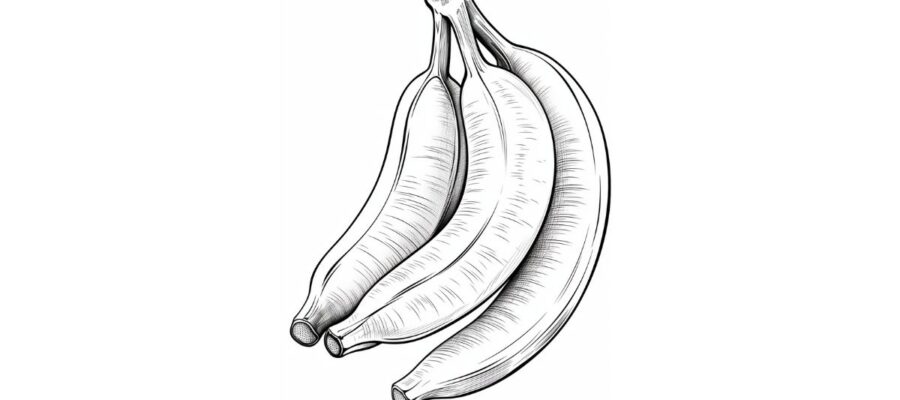 Banana para colorir