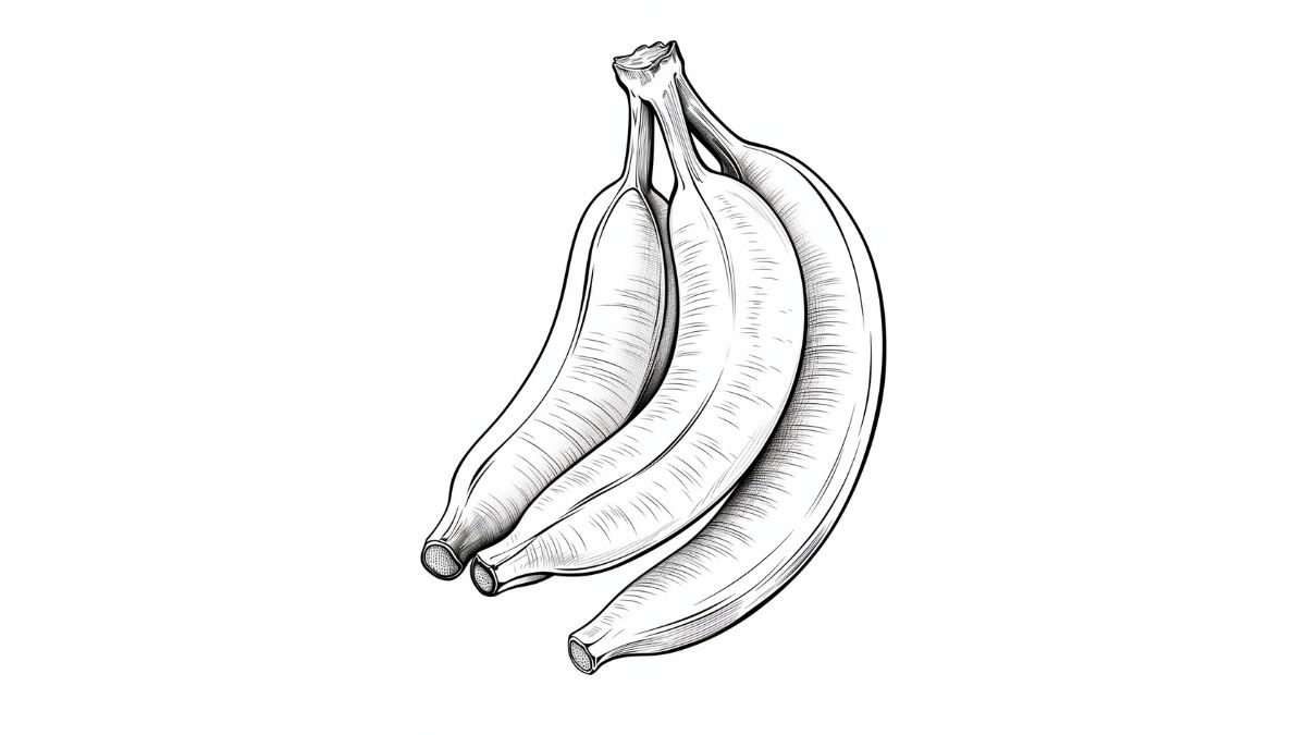 Desenhos para colorir de banana 