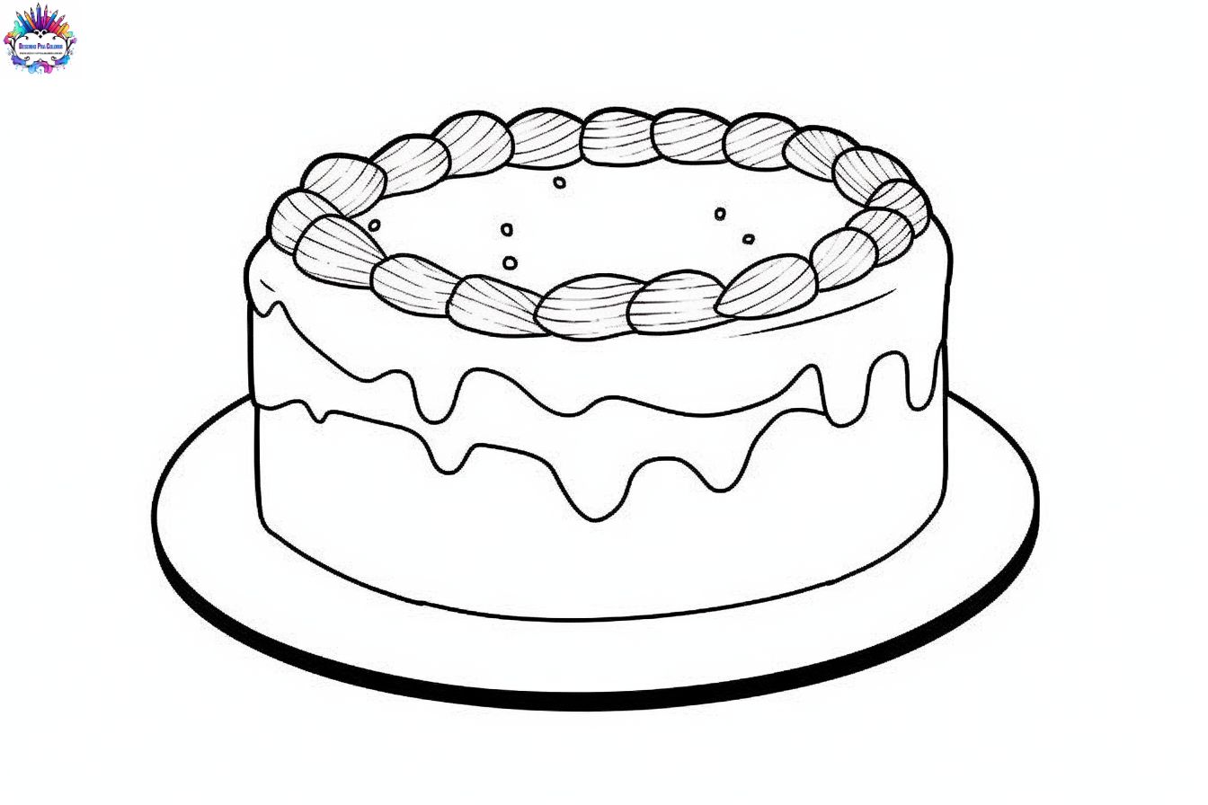 Um desenho simples e colorido dos bolos