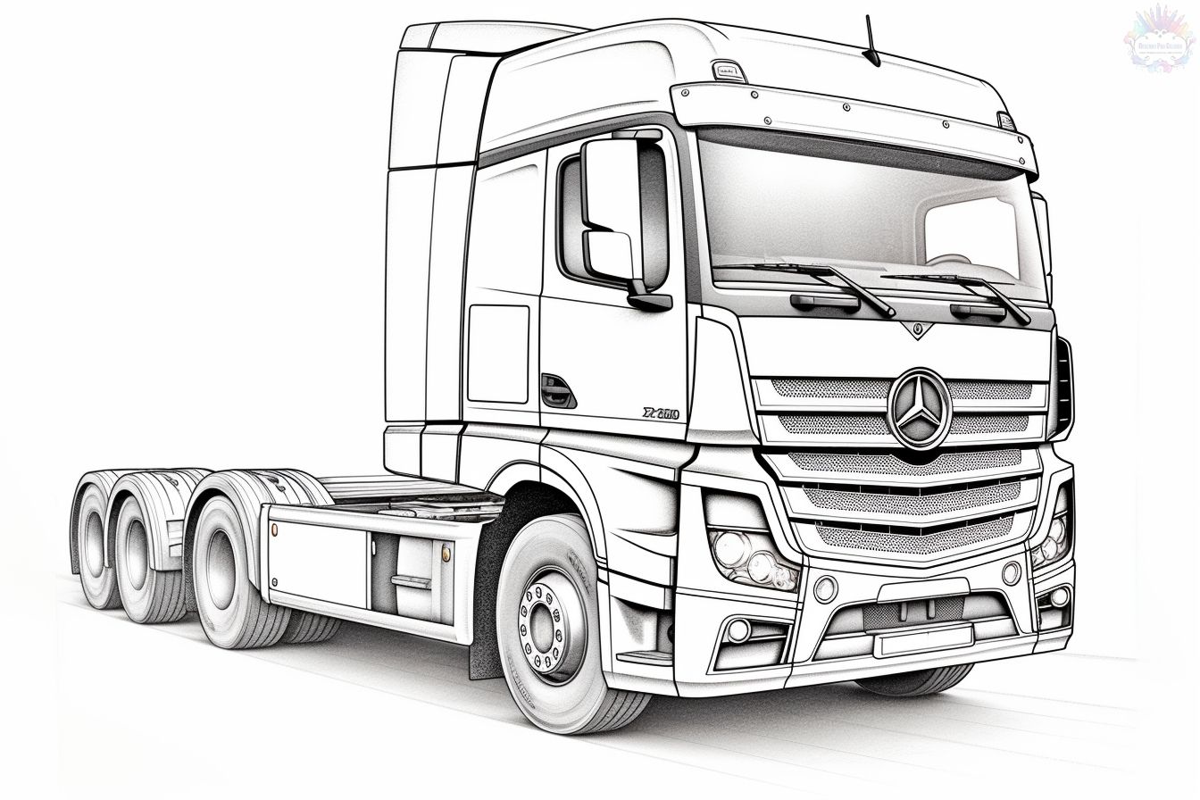 Desenhos de caminhão para colorir [ 2023] → Caminhões Top