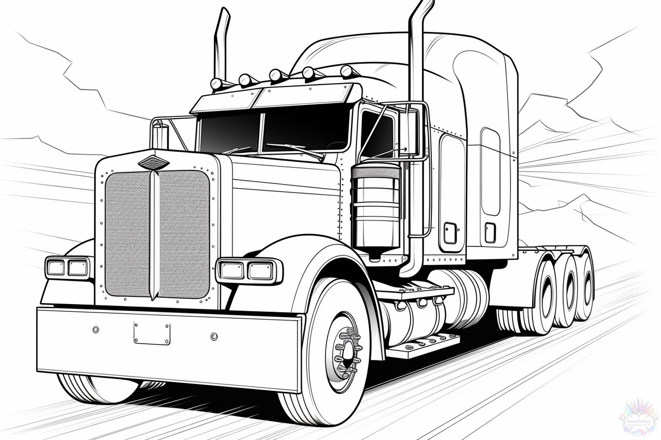 Desenhos para colorir de desenho de um caminhão de transporte para colorir  