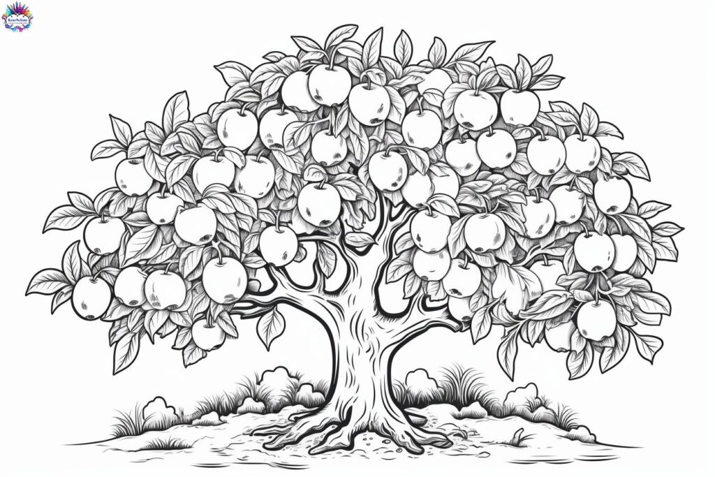 desenho de árvore com frutos