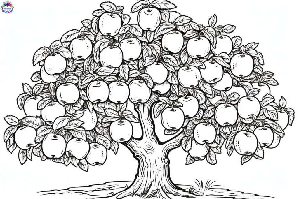 desenho de árvore com frutos