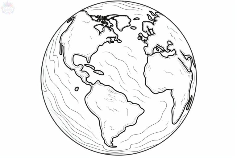 Planeta Terra Para Colorir - Desenhos Para Imprimir e Pintar