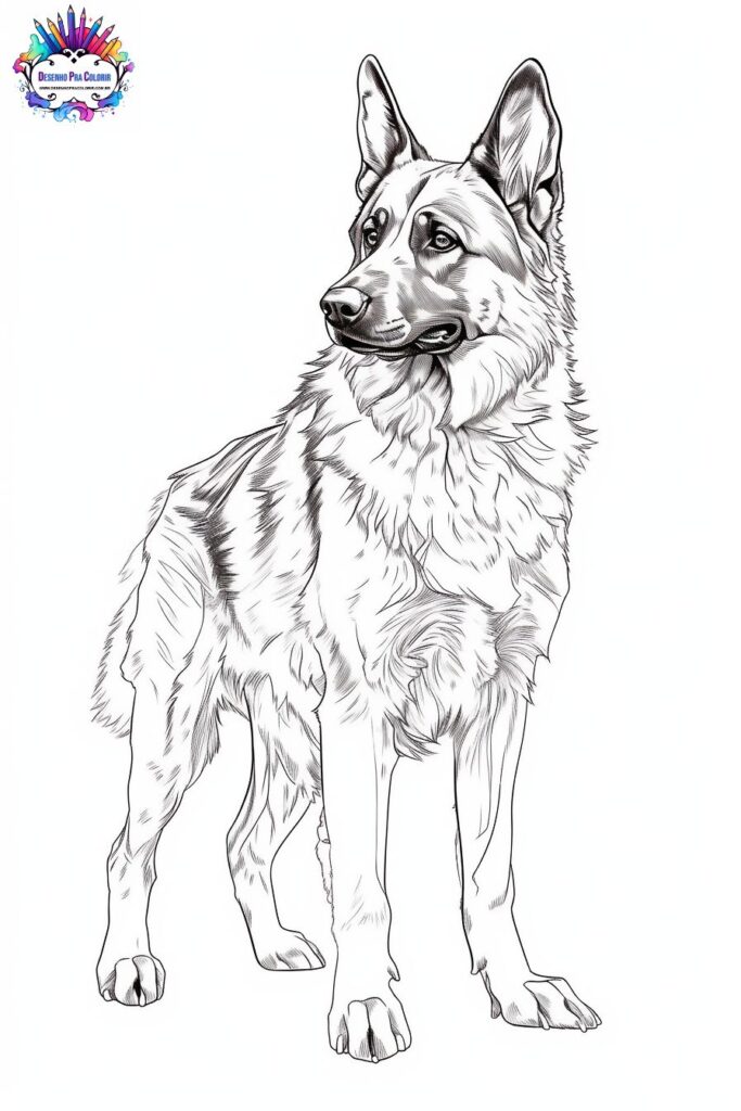 desenho para colorir cachorro pastor alemão