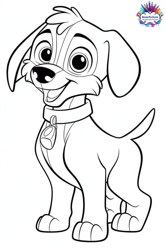 Desenho Para Colorir Cachorro - Adultos e Filhotes Para Pintar