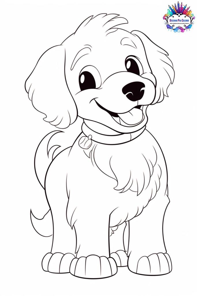 Desenho de cachorro grande para colorir