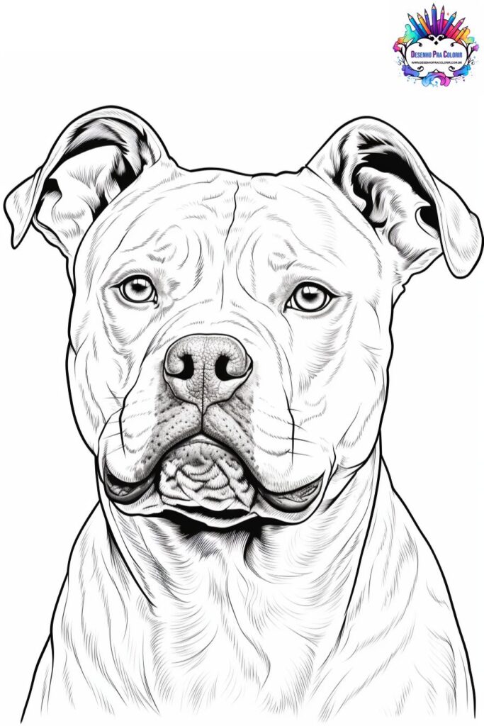 Desenho Para Colorir Cachorro American Pit Bull Terrier