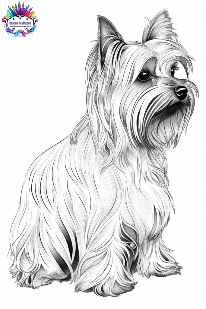 Desenho Para Colorir Cachorro Yorkshire Terrier