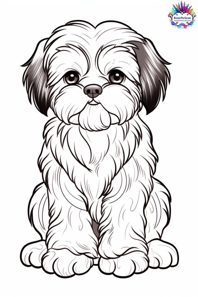 desenho para colorir cachorro shitzu