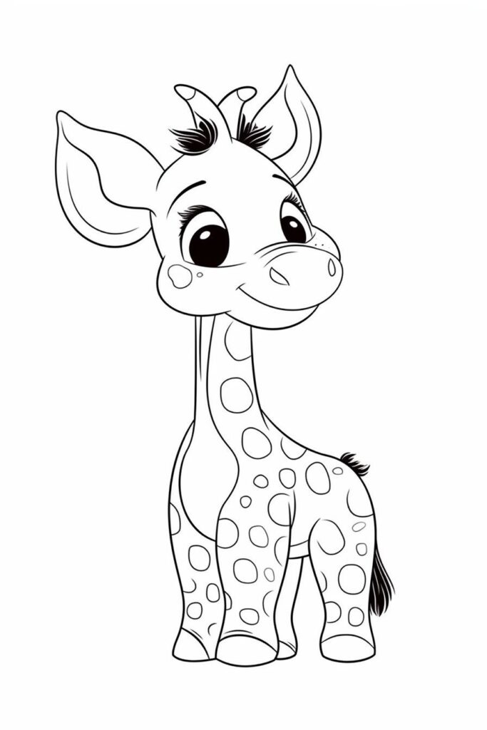 Desenho de Girafa Para Pintar