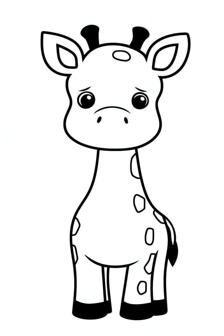 Desenho de Girafa Para Colorir - Para Adultos e Crianças