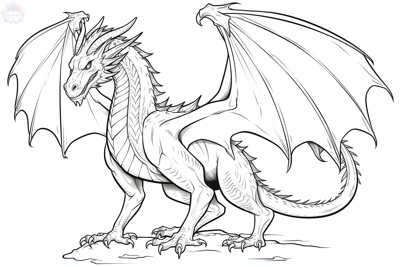 Desenhos para colorir de desenho de um dragãozinho para colorir  