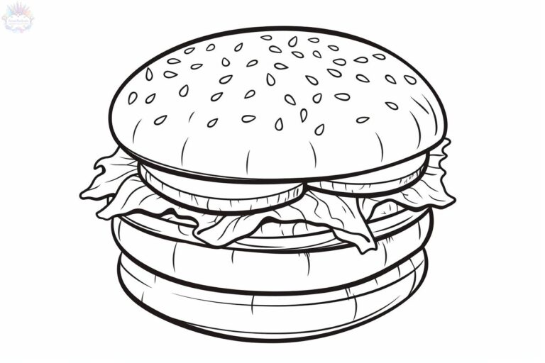 Hambúrguer Para Colorir + De 20 Desenhos Para Imprimir e Pintar