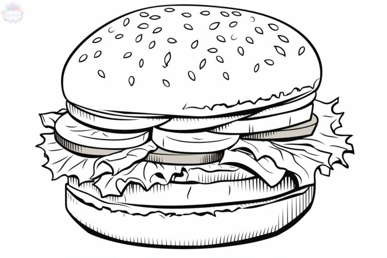Hambúrguer Para Colorir + De 20 Desenhos Para Imprimir e Pintar