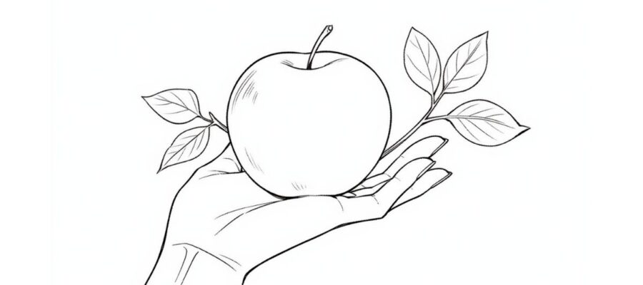 Desenho de maçã para colorir