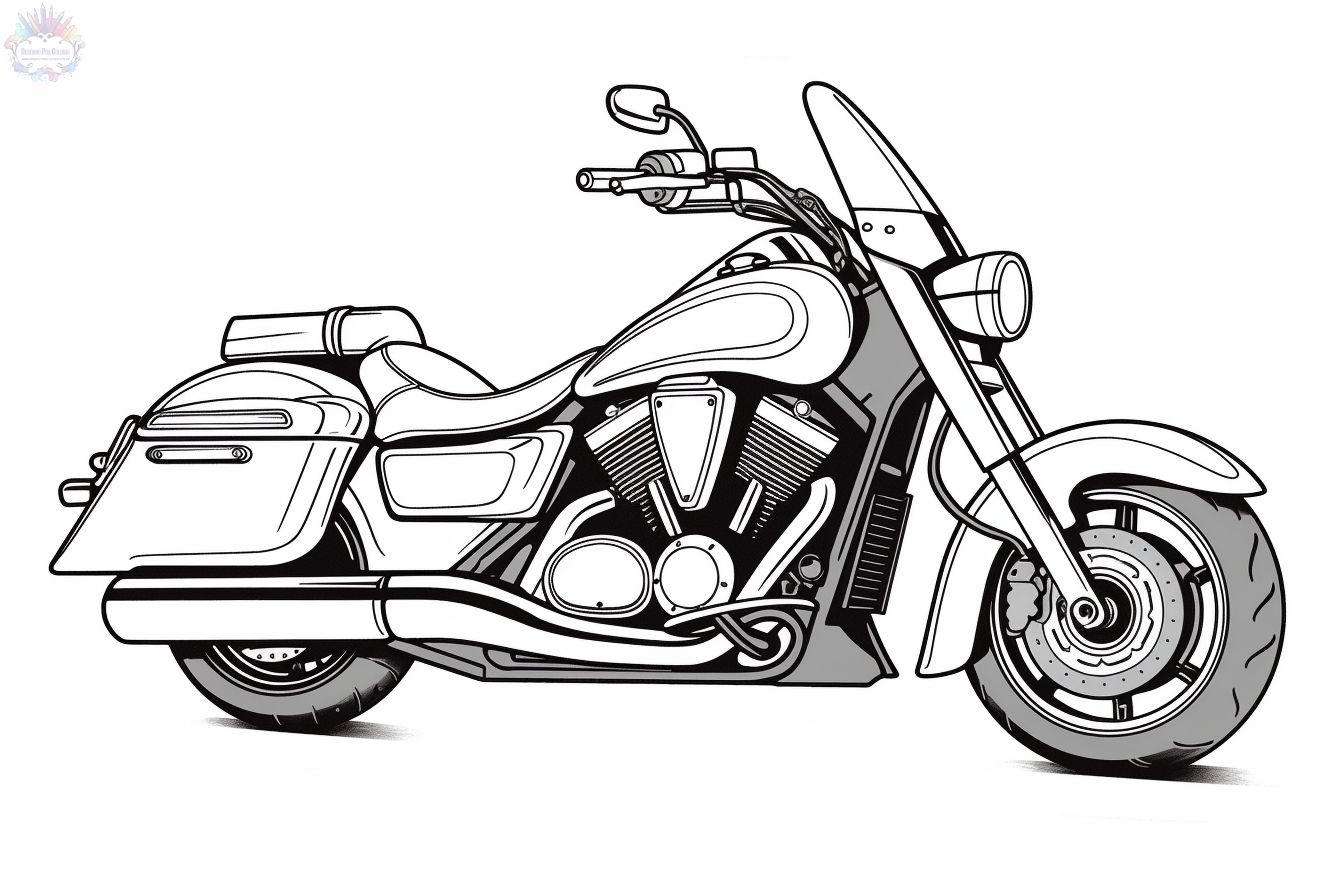 Desenhos para colorir de desenho de uma moto de cross country para