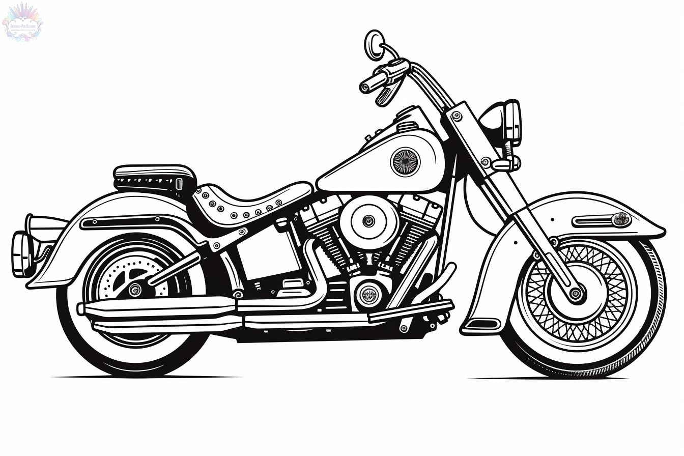 Imprimir moto Harley Davidson Colorir e Pintar!