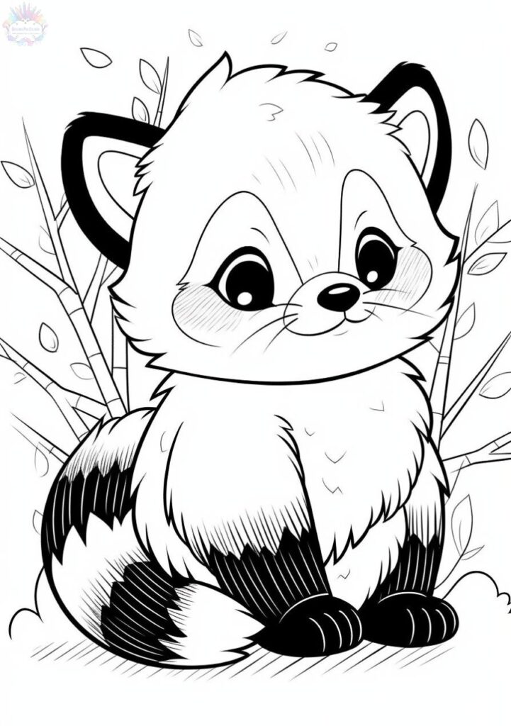 Panda Vermelho Para Colorir