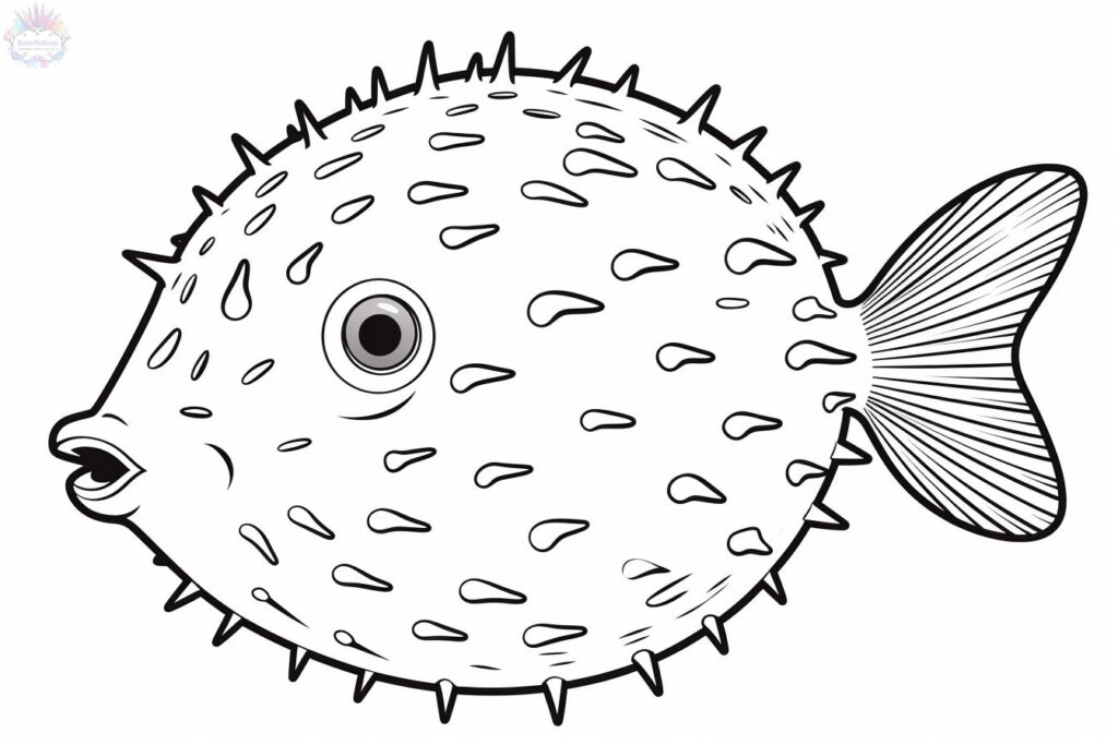 imagem de peixe para colorir baiacu