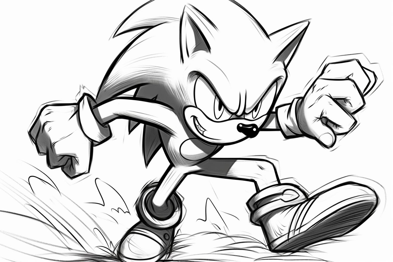Desenho Para Colorir Sonic - O Porco Espinho e Seus Amigos