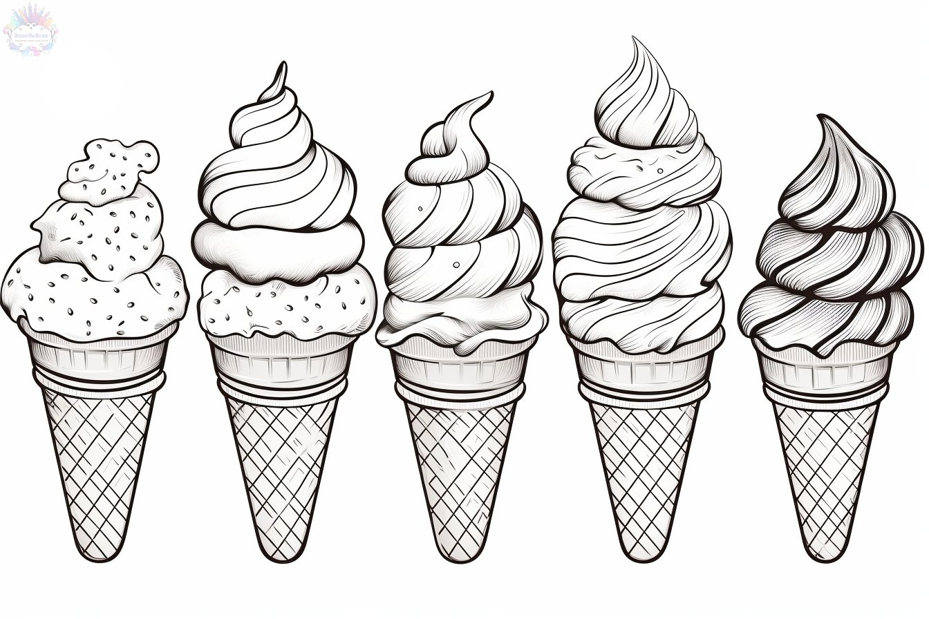 Desenho de Uma casquinha de sorvete para Colorir - Colorir.com
