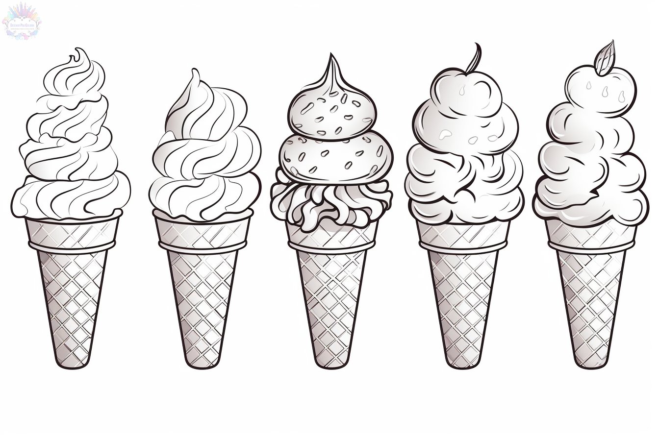 Desenho de Menina kawaii com sorvete para Colorir - Colorir.com