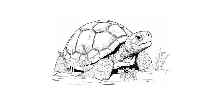 Desenho de Tartaruga Para Colorir.