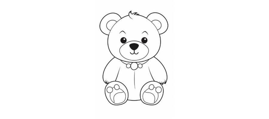 Desenho de Menino com ursinho para Colorir - Colorir.com